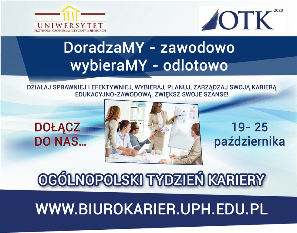 Plakat Ogólnopolski Tydzień Karier 2020